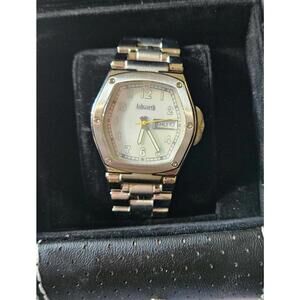 Ashworth Men's Silver Stainless Steel Watch Day Date White Dial Boxed